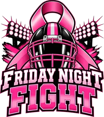 Friday Night Fight pink football DTF transfer design